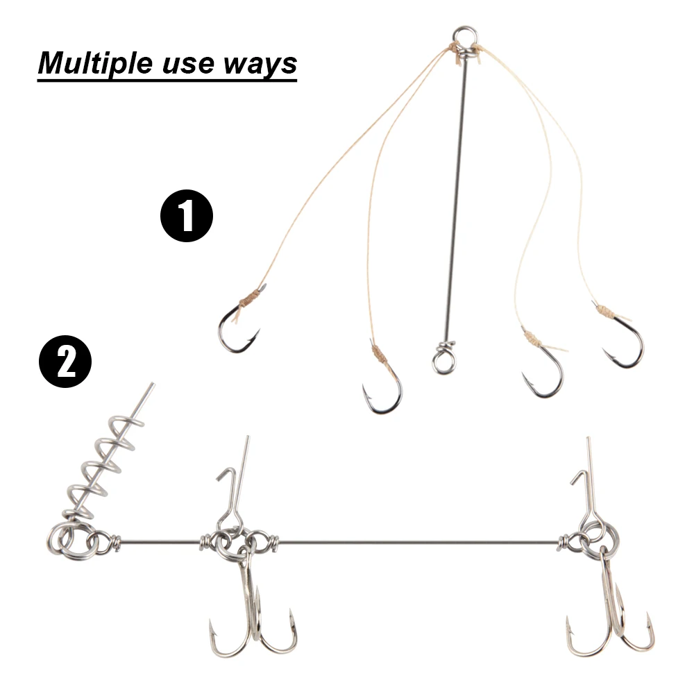 Spinpoler Stainless Steel Spring Clips Connector Fishing Lure Hooks  Connector For Pike,Zander,Salmon,Seabass Fishing Accessories