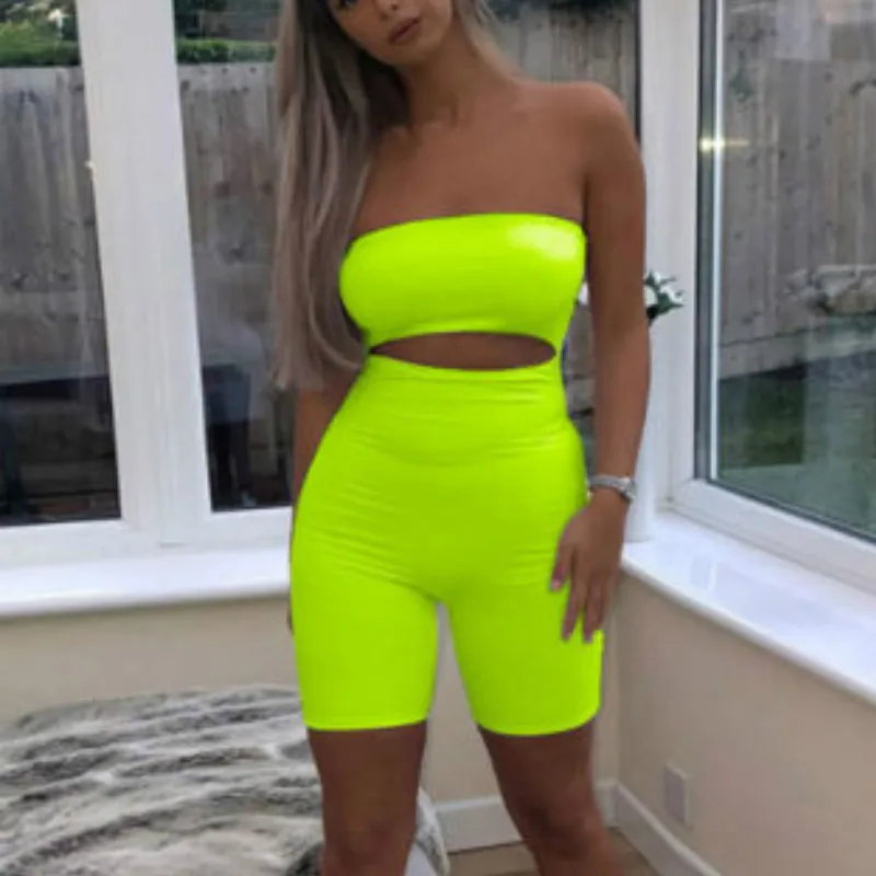 

Women Sleeveless Bodycon Romper Jumpsuit Club Bodysuit Short Pant Playsuitt push up skinny Casual Bbodysuit