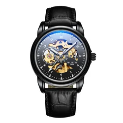 Wlisth reloj mecánico automático para hombre, cronógrafo luminoso con correa de acero, resistente al agua, regalo para pareja, 2021