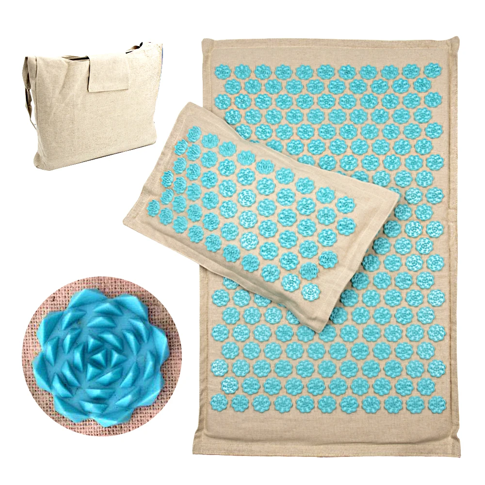Special Price Acupressure-Mat-Set Pillow Relief-Massage-Cushion Acupuncture Shiatsu Coconut-Fiber Relaxation-Stress YDwpeKlndab