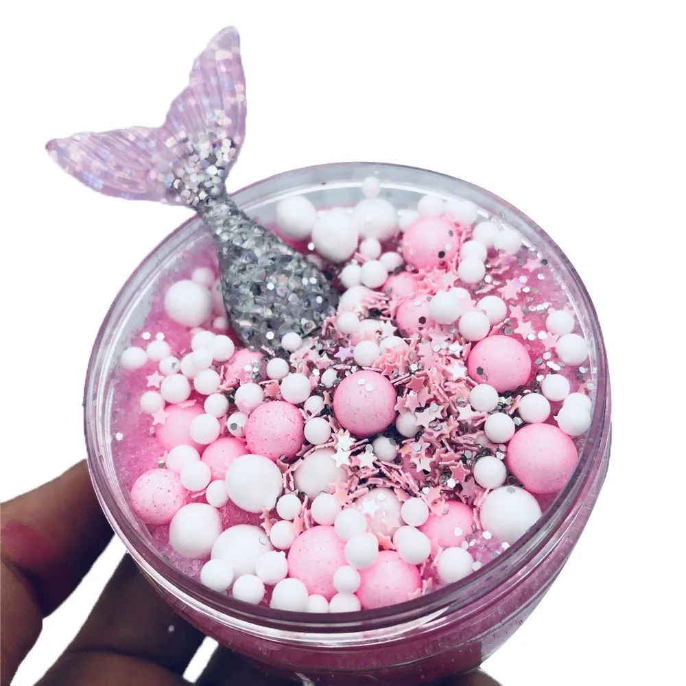 Beautiful Mermaid Mixing Cloud Slime Squishy Putty Scented Stress Crystal Clay Toy Stress Relief Kids Adult Clay Toys #B