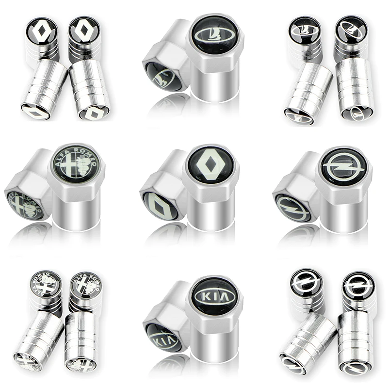 

4PCS Metal Car Wheel Tire Air Valve For KIA K2 K3 K5 Sorento Sportage car Styling Auto Accessories for Renault Lada Opel Logo