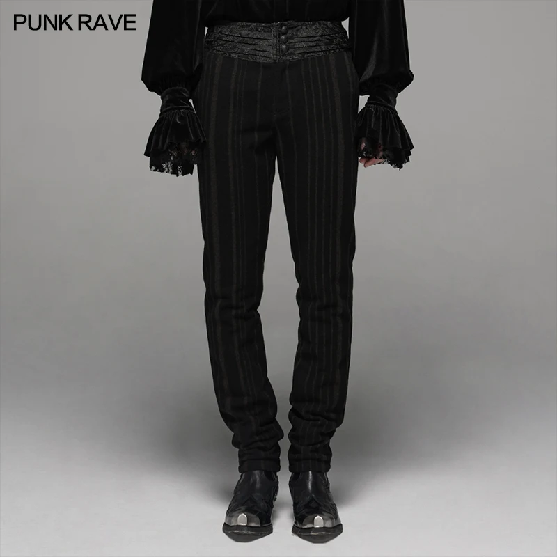 

PUNK RAVE Men's Gentlemen's Steampunk Party Retro Trousers Gorgeous Evening Party Men Formal Waist Jacquard Pencil Pants