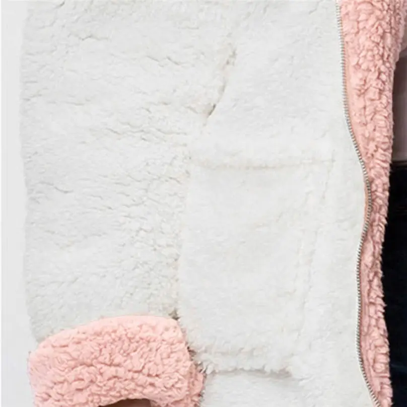 2019 New Winter Reversible Jacket Women Fashion Faux Fur Hooded Plush Zipper Pocket Reversible Coats куртка женская 4A21 (26)