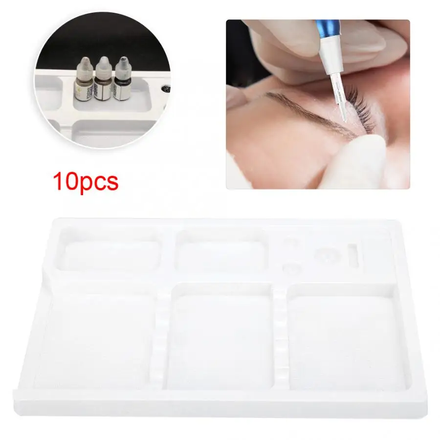 Microblading Pigment Disposable Washable PVC Tattoo Tool Tray Holder Organizer Pigment Storage Tray Pigment For Microblading