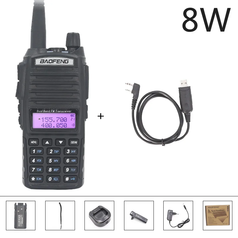 Baofeng UV-82 Dual Band UV 82 Walkie Talkie VHF UHF 136-174MHZ 400-520MHZ Portable Transceiver Ham Radio Transceiver UV 9R 5R hunting walkie talkies Walkie Talkie