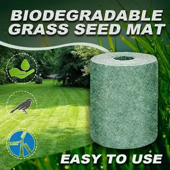 

20×300cm Grass Seed Mat Biodegradable Fertilizer Garden Picnic Gardening Lawn Planting Mat Lawn Blanket Planting Seed Mat 619