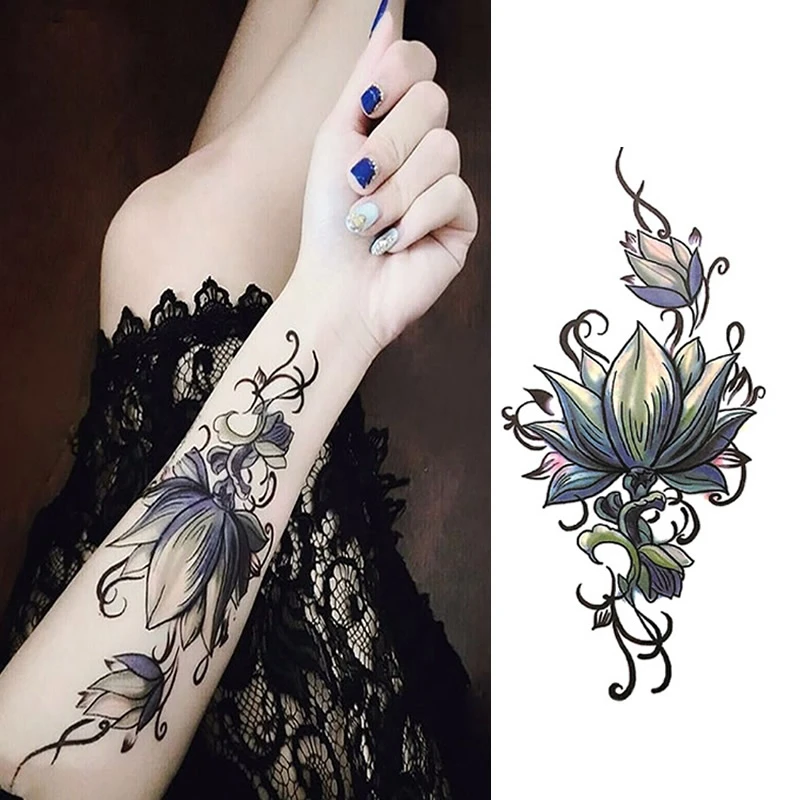 

Simple Flowers Waterproof Temporary Tattoo Sticker Cartoon Man Women Children Fake Tattoo Stickers Body Arm Tatoo Art Leg Belly