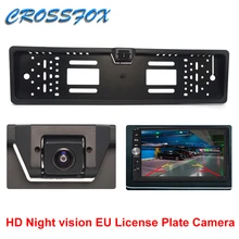 European 180° HD Vehicle Camera Car Number License Plate Frame Rear View Camera Night Vision Reverse Backup Parking Rearview Cam parkvision 180 degrees wide angel universal front reverse rearview backup rear view camera multi view image for car vehicle suv