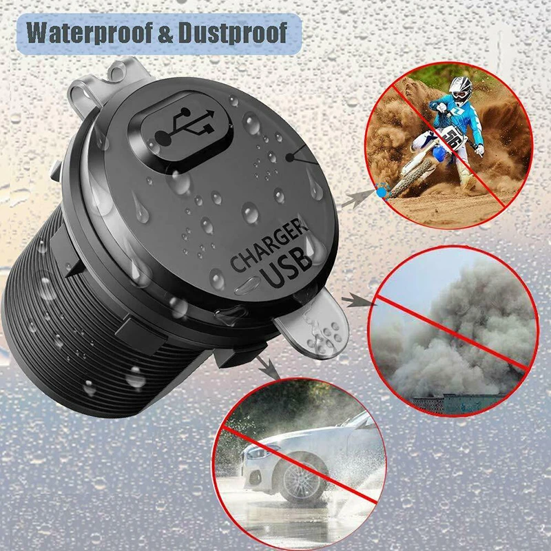 

Mayitr Car Charger For Smart Mobile Cell Phone Type-C PD and QC 3.0 Fast Charging USB Car Charger for Motorcycle Boat RV