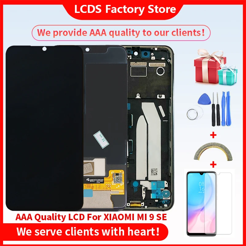 5.97 "Amoled Originale Per Xiaomi Mi 9 Se Lcd Con Cornice Display Per Xiaomi Mi 9 Se Amoled Con Cornice 10-Touch