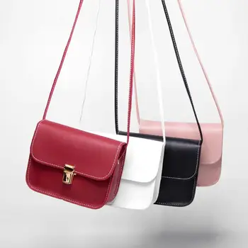 

Simple Leather Crossbody Bag For Women Small Square Shoulder Bags Ladies Messenger Bag Mobile Phone Bag #20