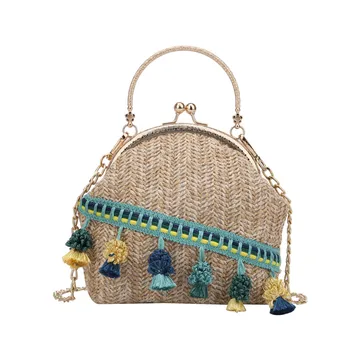 

Fashion Women Chain Bag Weave Tassel Messenger Bag Crossbody Bag Handle Bags Fruit Pattern Type Appliques Decoration May 29