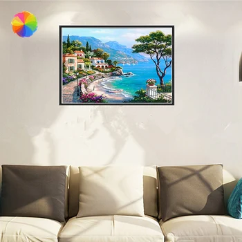 

Diamond Art Home Decoration Flower Diamond Painting Aegean Sea Diamond PaintingCY