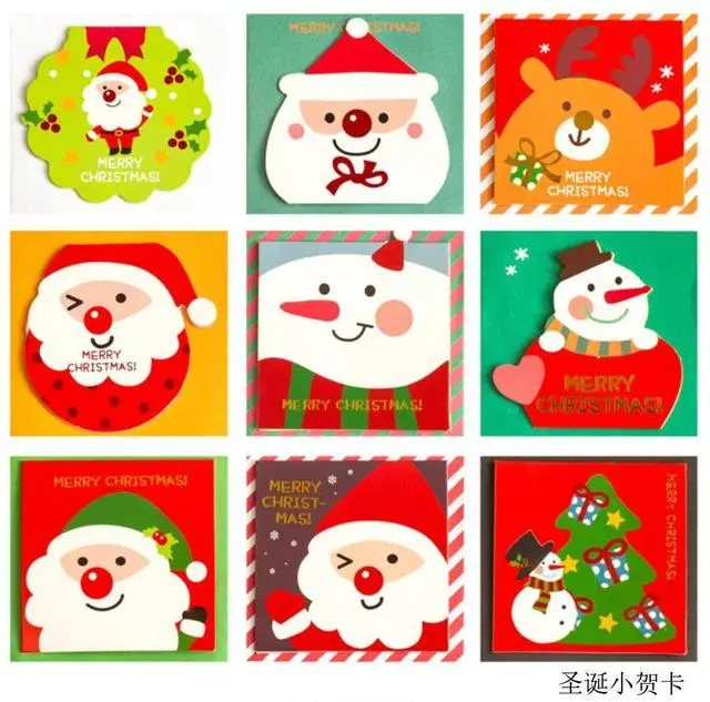 9 pcs/pack Merry Christmas series Santa Claus Elk Envelope+ Message Card Letter kawaii Stationary Storage Paper Gift - Цвет: 1