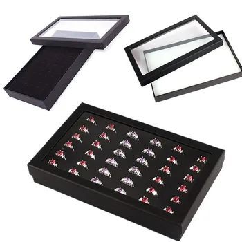 

1Pc Hot New 36 Slots Ring Box Jewelry Organizer Tray Earring Case Display Box Storage 21.7*13.5*3cm