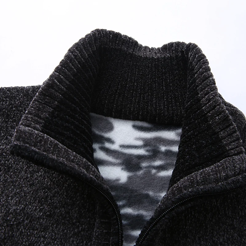 New Casual Cardigan Sweater 2019 Autumn Winter Men Zipper Men Winter Fashion Solid Pockets Knit Outwear Coat Sweater Men MWK008