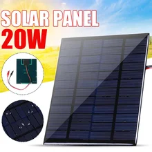  20W Solar Panel 12V Solar Cell Solar Panel For Lamp Fan Pump For Outdoor Camping Garden Charger Outdoor Battery Supply 