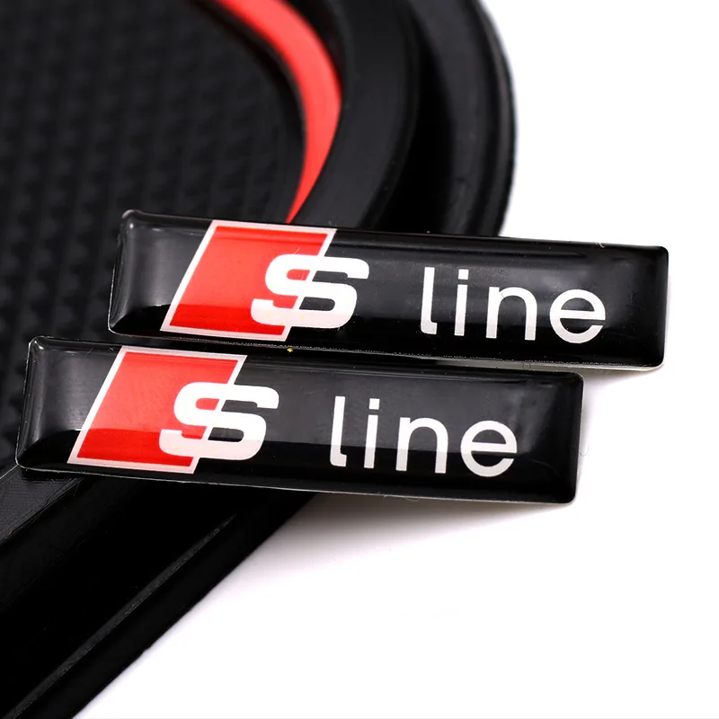 Audi Sline наклейки на бампер автомобиля с логотипом qi che shi этикетки бумажная внутренняя отделка прямоугольные наклейки по желанию поставщика электроэнергии Горячая