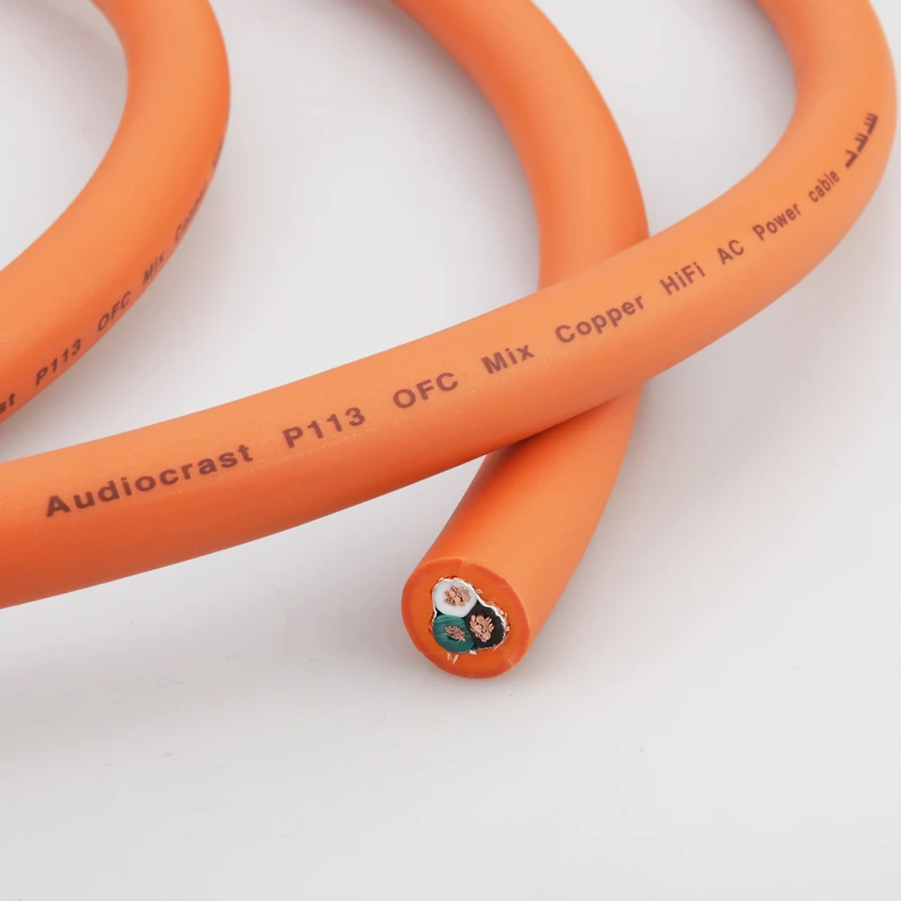 Audiocrast HI-End P113 5N OFC Pure Copper European standard Power Connector EU Schuko Power Cord HIFI