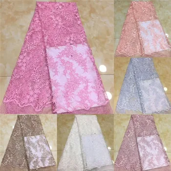 

pink African Sequins Lace Fabric High Quality Nigerian French Lace for Party Embroidery Swiss Voile Lace in Switzerland Wedding