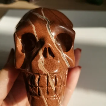 

2020 Hot gift-#XT100(226g) AAA+++ Unque Special High Quality Red Jasper Natural Stone Skull Reiki feng shui Crafts