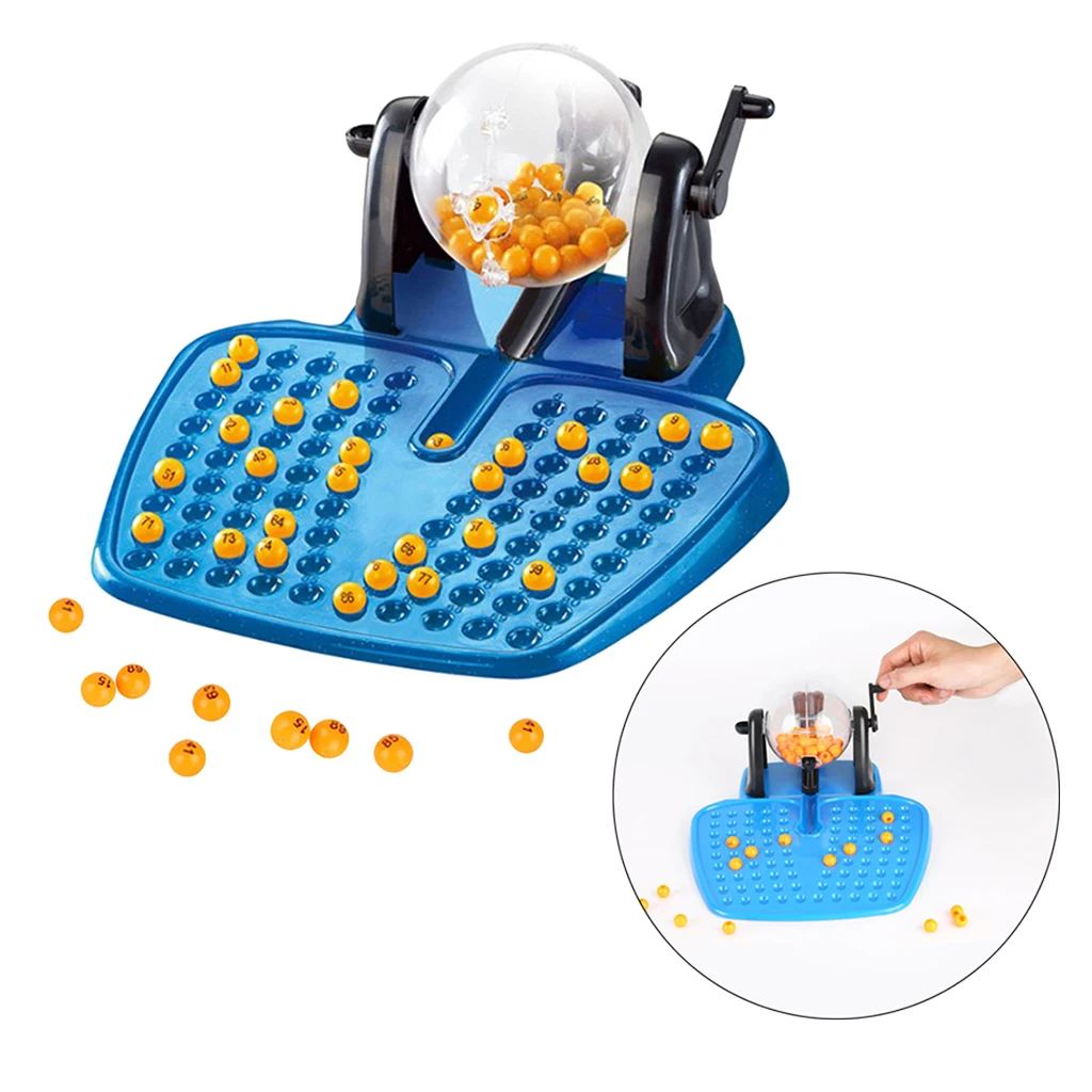 Professional Bingo Lotto Game Set Revolving Machine 90 Marks 48 Cards Party Supplies for Family, Friends, Entertainment