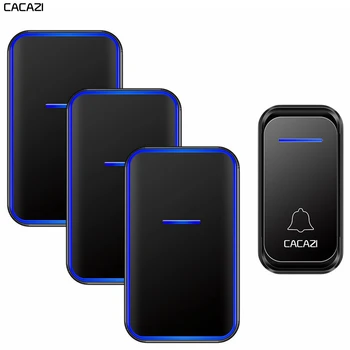 

CACAZI Intelligent Wireless Doorbell Waterproof 300M Remote 1 Button 3 Receiver US EU UK AU Plug Home Welcome Calling Door Bell