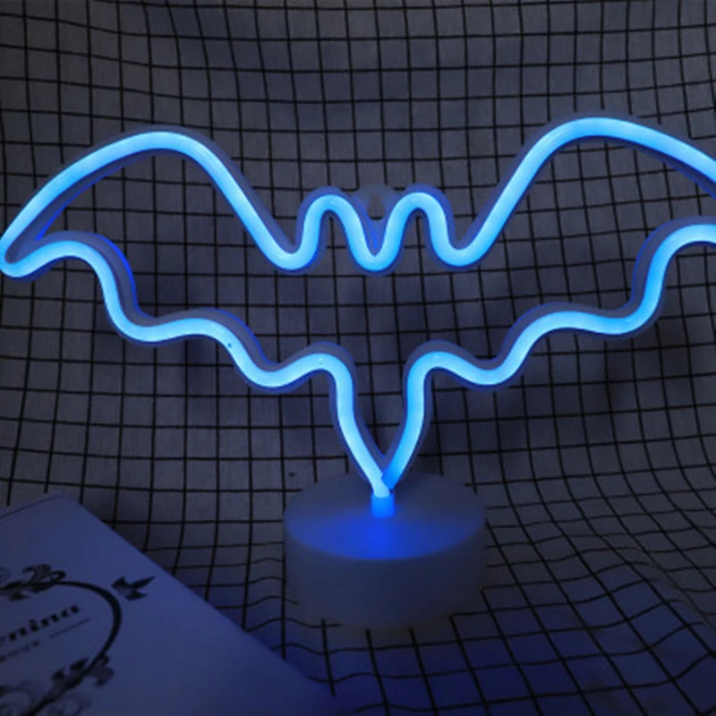 Красочный светодиодный неоновый свет настольная лампа Сексуальная вывеска летучая мышь кошка Динозавр Милые лампы светящиеся вывески домашняя спальня Праздничная Вечеринка неоновый Декор - Испускаемый цвет: bat