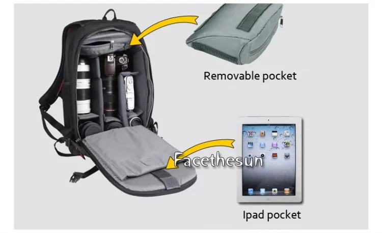 DSLR SLR Camera Travel Backpack Bag Carden K7-14