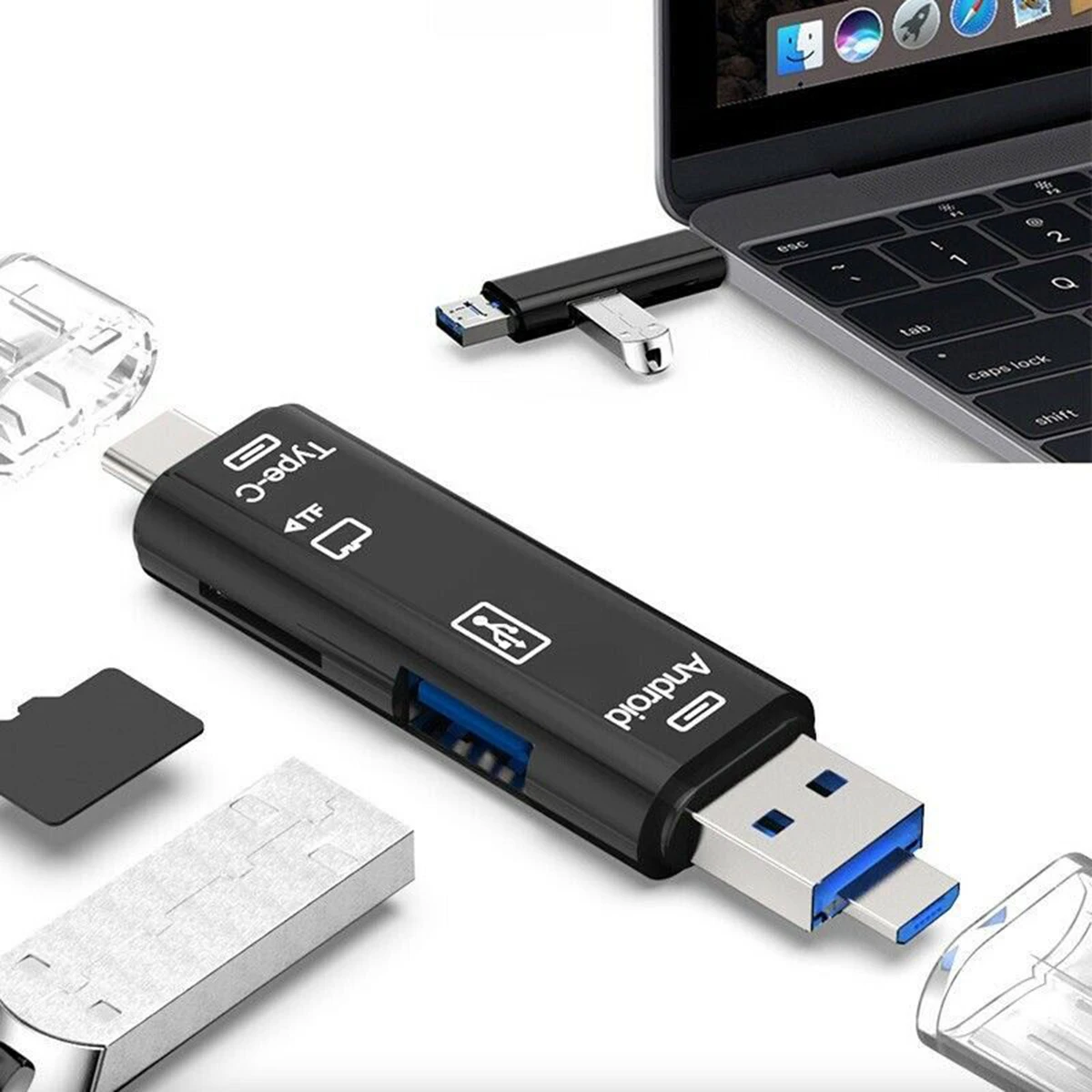 USB OTG адаптер Type-C устройство для чтения tf-карт 5 в 1 картридеры на мобильный телефон