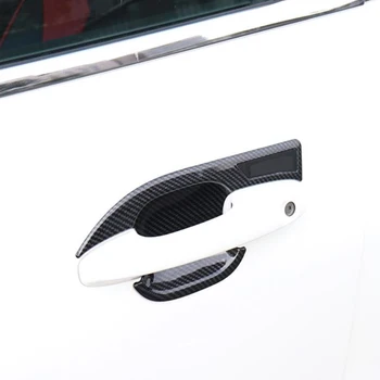 

4pc Carbon Fiber Color Back Door Handle Bowl Decorator Trim Fit For Ford Focus 2019 2020