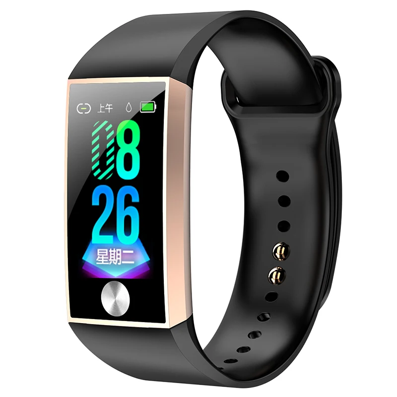 Smartband Gold S28 Smartband кровяное давление смарт-браслет пульсометр PPG ECG умный Браслет фитнес-трекер Электроника браслет - Цвет: Smartband Gold