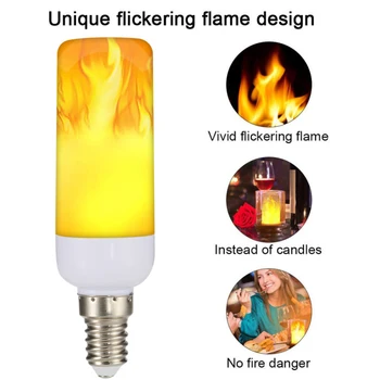 

3W E27 Flicker Flame Light Bulb 99 LED Burning Fire Light Effect 1800K Xmas Decor 85-265V flame bulb Candle bulb home decoration