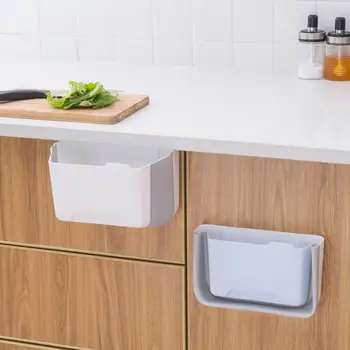 

Kitchen Cabinet Door Wall Mounted Trash Can Folding Garbage Bin Rubbish Container Household Cleaning Tools Waste Bins