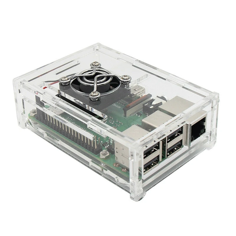4 в 1 Raspberry Pi 3 Model B+ плата+ акриловый чехол+ вентилятор охлаждения+ теплоотвод наборы/стартовый набор