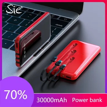 モバイル電源銀行30000mahフルスクリーン3USBポータブルアウトドア緊急急速充電外部バッテリーサムスンxiaomi iphone