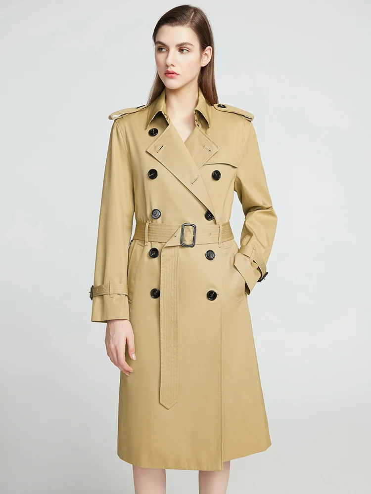 

Classic windbreaker women's 2021 new autumn medium length slim fit British fashion coat