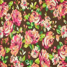 140 см ширина Цветы Печать коричневый хлопок ткань для девочек одежда постельные принадлежности набор домашний текстиль шторы наволочки Sewing-BK799