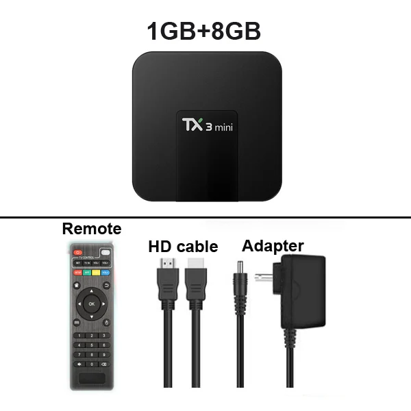 TX3 Мини Android 8,1 ТВ приставка Amlogic S905W четырехъядерный 2 Гб 16 Гб 2,4G Wifi HDR 4K телеприставка - Цвет: 1GB 8GB