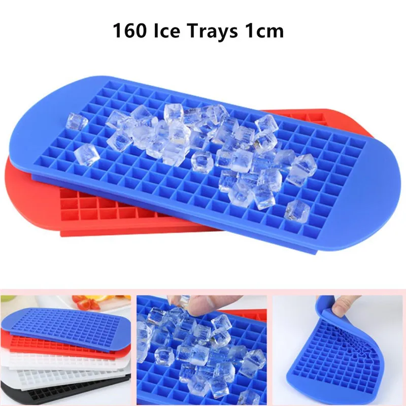 Creative DIY Food Grade 160 Cavity Silicone Bar Ice Cube Tray Mini Ice Cubes Small Square Mold Ice Maker Ice Cream Tools