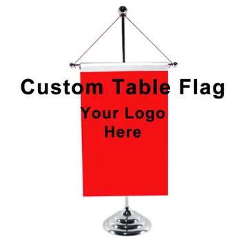 

Custom Table Flag Banner Vertical Hanging Banner Including Flagpole Base Height 39cm Flag Size 8.3''x5.5'' 21x14cm