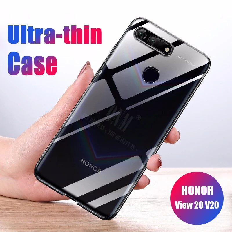 Чехол для HUAWEI Honor вид 20 V20 20i 20s Прозрачный чехол из ТПУ/силикона установлены Бампер Мягкий чехол на Honor 20 Pro прозрачный защитный чехол для задней крышки