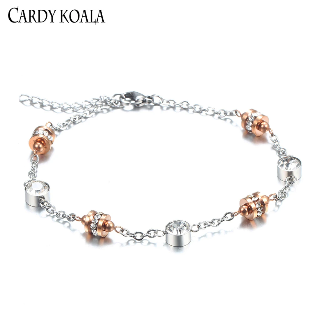 Новый модный браслет из нержавеющей стали с титановыми кристаллами для женщин