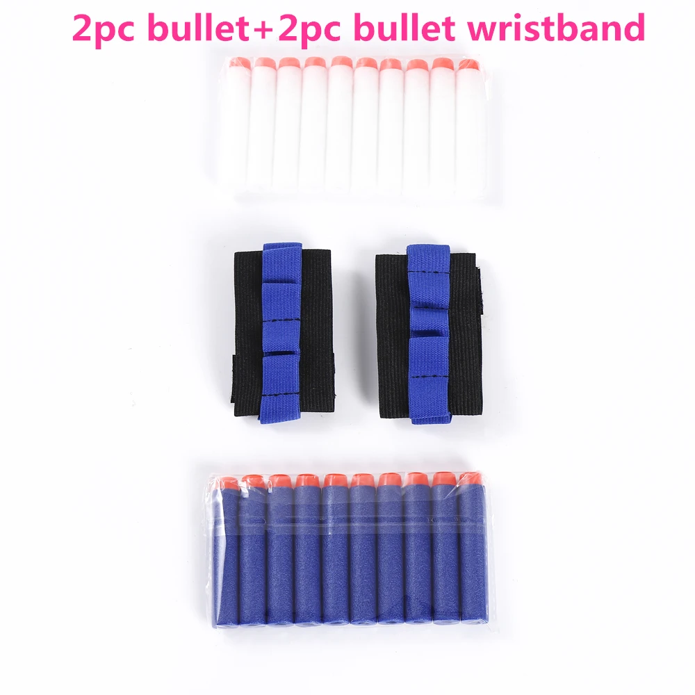 2Pc Soft Bullet + 2Pc Bullet Wristband Per Nerf Gun Holder Giocatore Professionale Eva Bullet Accessori Attrezzatura Da Gioco All'Aperto