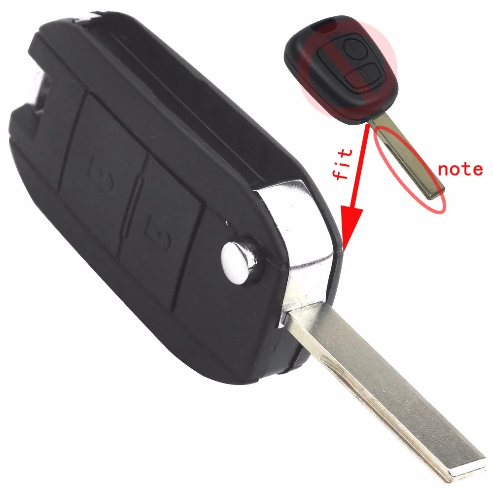 

jingyuqin 2B Modified Car Key Fob Shell Case For Citroen C2 C3 C4 C5 C6 Xsara Picasso Peugeot 106 206 306 307 406 407 607 807