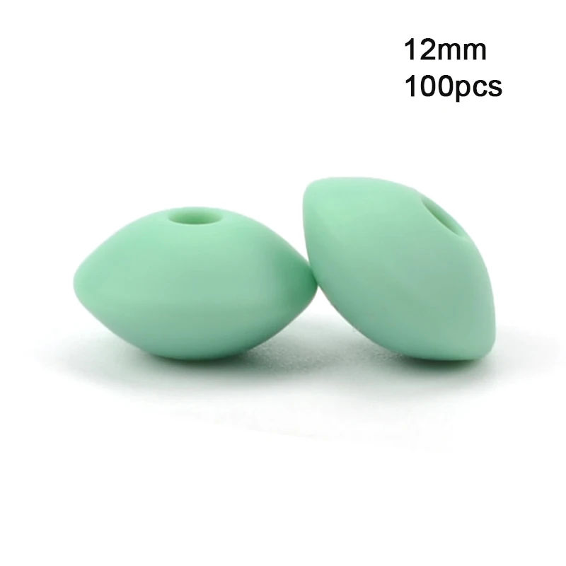 mint LOFCA, 12 мм, 100 шт./лот, силиконовая чечевица, круглые бусины, Прорезыватель для зубов, детский прорезыватель, жевательный, BPA бесплатно, сделай сам, цепочка для соски, пищевой силикон - Цвет: mint