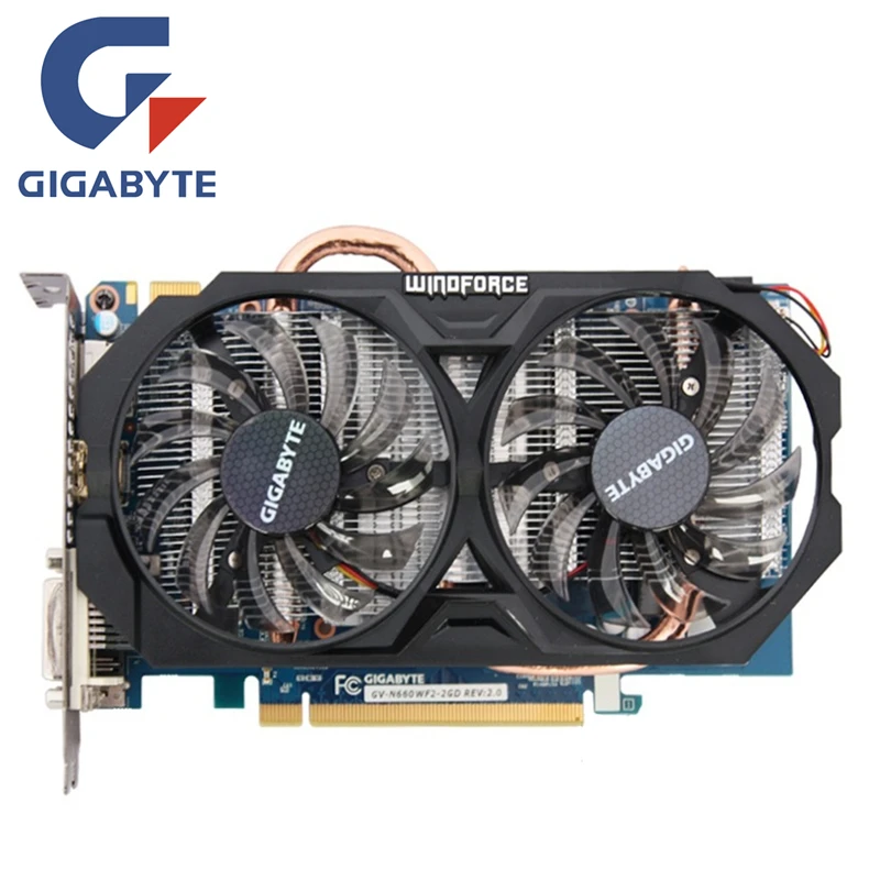 Видеокарты GIGABYTE GV-N660WF2-2GD 192Bit GDDR5 GTX660 N660 Rev.2.0 видеокарта для nVIDIA Geforce GTX660 Hdmi Dvi