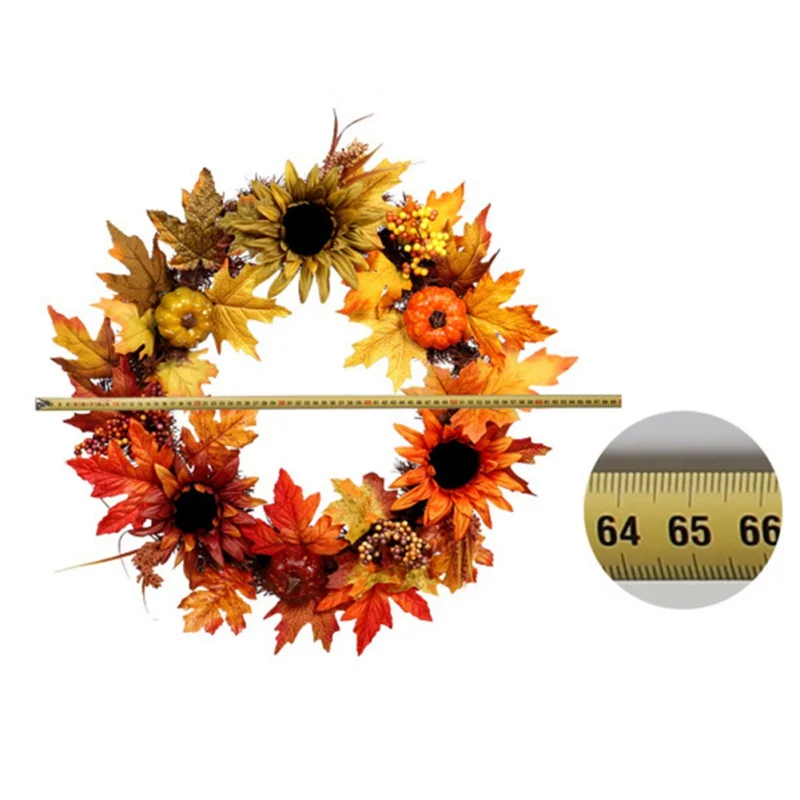 Simulation Flower Wreath Berry Maple Leaf Fall Door Wall Ornament Thanksgiving Day Comfortable And Breathable Stylish Simplicity