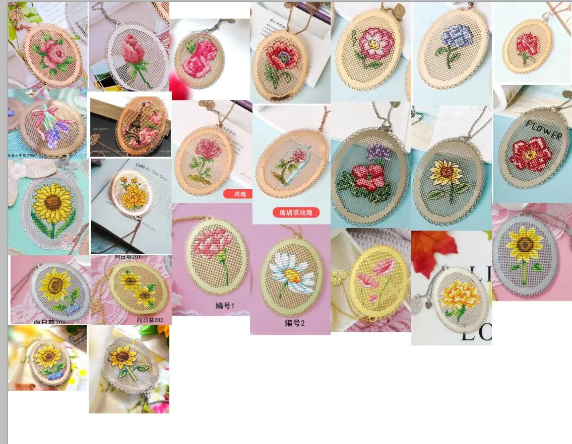 

TT Flowers DIY Craft Stich Cross Stitch Bookmark Metal Silver Golden Needlework Embroidery Crafts Counted Cross-Stitching-2th